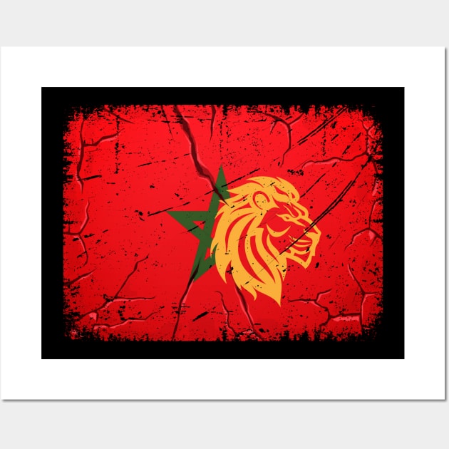 Morocco Flag Gift Soccer Morocan Proud drapo Atlas Lion Wall Art by Mirak-store 